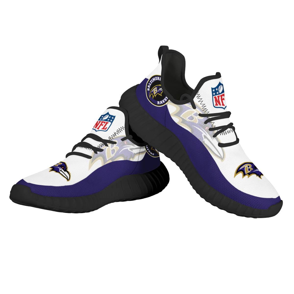 Women's Baltimore Ravens Mesh Knit Sneakers/Shoes 011
